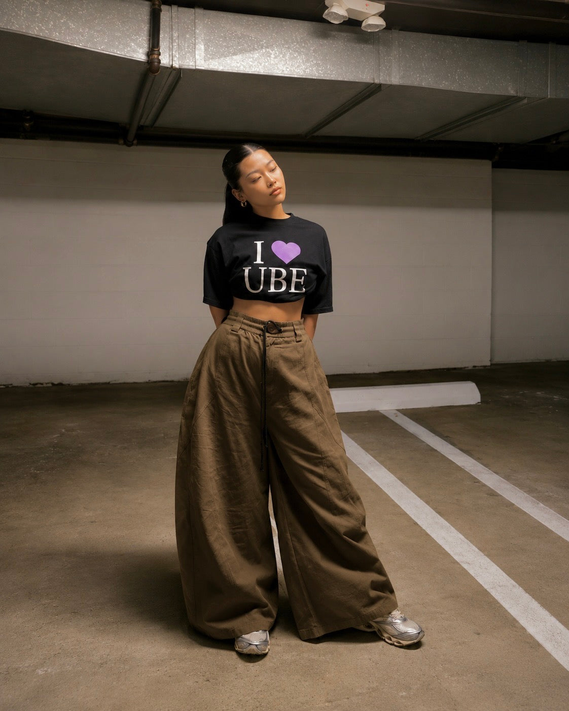 I Heart Ube Oversized Crop Top