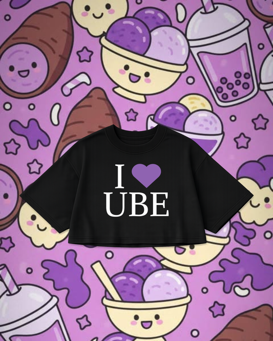 I Heart Ube Oversized Crop Top